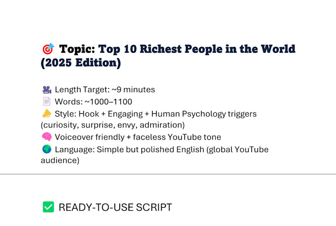 write viral youtube faceless automation video scripts in 24 hours